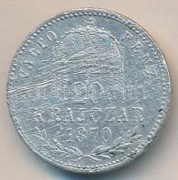 1870GYF 20Kr "Váltó Pénz" Ag T:3