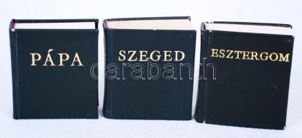 3db minikönyv: Pápa, Esztergom, Szeged. Andruskó Károly (1915-2008) fametszetei. Bp., 1973/1974/1975, Szépirodalmi