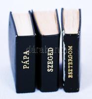 3db minikönyv: Pápa, Esztergom, Szeged. Andruskó Károly (1915-2008) fametszetei. Bp., 1973/1974/1975...