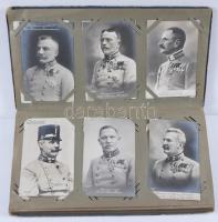 Kb. 150 férőhelyes, nagy méretű képeslap album I. világháborús díszítéssel, sok jó minőségű, főleg k...