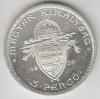 1938. 5P Ag "Szent István" T:2