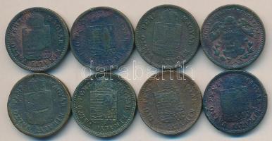 1868KB-1891KB 1Kr (8x) mind klf évszámmal T:2-,3,3-