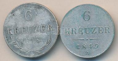 Ausztria 1848A-1849A. 6Kr Ag (2x) T:2-,3 Austria 1848A-1849A. 6 Kreuzer Ag (2x) C:VF,F