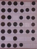 Osztrák-magyar fémpénz gyűjtemény műbőr berakóban, ezüst érmékkel és változatos verdejelekkel! T:vegyes