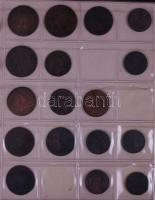 Osztrák-magyar fémpénz gyűjtemény műbőr berakóban, ezüst érmékkel és változatos verdejelekkel! T:veg...