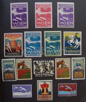 1896-1912. Érintetlen, főleg német kiállítási levélzáró gyűjtemény eredeti albumban, 405 db / Undurc...