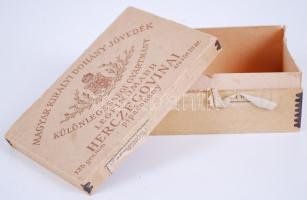 cca 1890 "Magyar Királyi Dohány Jövedék - Legfinomabb herczegovinai pipadohány" dobozka