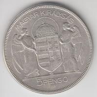 1930. 5P Ag "Horthy-jobbra" T:3