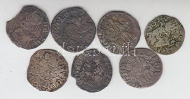 1468-70. Denar Ag "I. Mátyás" (7x) 6klf T:2-,3 Huszár 717.718; Unger I.: 562.e,g,i,j,m; 564.g