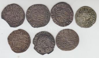 1468-70. Denar Ag "I. Mátyás" (7x) 6klf T:2-,3
Huszár 717.718; Unger I.: 562.e,g,i,j,m; 56...
