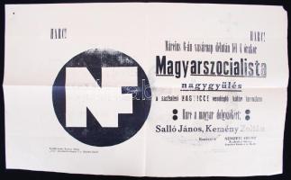 cca 1940 A Nemzeti Front nemzetiszocialista párt plakátja 48x36 cm