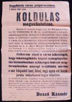 1938 Nagykőrös városi rendelet a koldulás megszüntetése tárgyában 32x48 cm