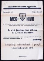 cca 1939 Kiskörösi Levente Egyesület plakát 30x40 cm