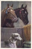 Horses with a dog, B.K.W.I. 380-4. s: R. K.