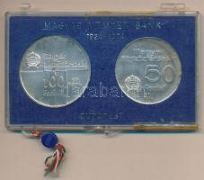 1974. 50Ft Ag + 100Ft Ag "50 éves az MNB" T:BU eredeti sérült MNB plombált plasztiktokban!
