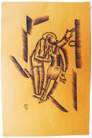 MCP jelzéssel: Csókos csaló. Reprodukció, kréta, papír, 50x32,5cm