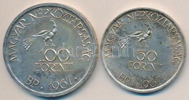 1967. 50Ft Ag + 100Ft Ag "Kodály" pár (nem hozzá való) MNB tokban T:BU