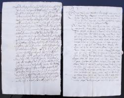 1619, 1654 2 db viaszpecsétes, német nyelven írt levél / 2 Letters with wax seal in German