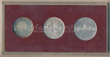1956. 10Ft Ag, 20Ft Ag, 25Ft Ag "10 éves a Ft" T:1 Eredeti bordó MNB tokban!