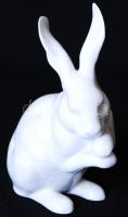 Herendi nyuszi, fehér mázas, jelzett, hibátlan, m:14 cm / Herend white rabbit