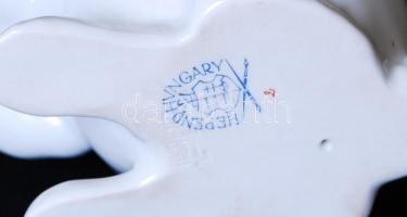 Herendi nyuszi, fehér mázas, jelzett, hibátlan, m:14 cm / Herend white rabbit