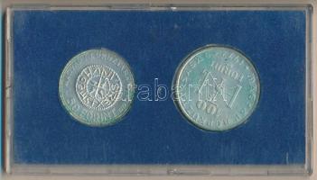 1972. 50Ft Ag + 100Ft Ag "Szt. István" pár T:BU nem hozzá való MNB plasztiktokban