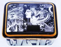 Szász Endre által tervezett Hollóházi jelzett porcelán ékszeres doboz hibátlan állapotban / Faces designed by Endre Szasz Hollohaza chinaware jewelry box in flawless condition 7×9×4 cm