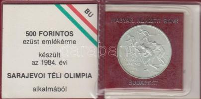 1984. 500Ft Ag "Sarajevoi Téli Olimpia" T:BU Eredeti tokban, tanúsítvánnyal!