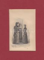 cca 1900 4db nyomat klf jelenetekkel, paszpartuzva, 24x20cm