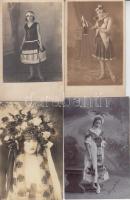29 db régi, hölgyeket ábrázoló képeslap, több érdekes ruhában / 29 lady motive cards, some of them in interesting dress