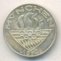 Csúcs Viktória (1934-) 1972. "München / Olimpiai láng" Ag emlékérem nemesfém és pénzverő jelzéssel! (16.33g/0.925) T:BU