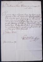 1798 Szentiványi Ferenc főispán, királyi ítélőmester és országbíró saját kézzel aláírt levele, viaszpecséttel