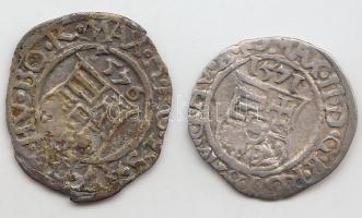 1571-76K-B. Denár Ag "Miksa" (2x) T:3
Huszár 993.,Unger I.: 766.a/ 767.a