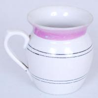 Kézzel festett, régi, kis csupor (apró csorbulással) /  Hand painted vintage porcelain jar (with minor fault)