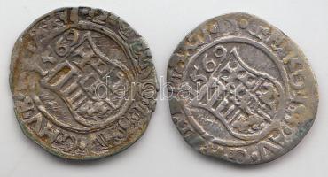 1569KB. Denár Ag "Miksa" (2x) T:2-
Huszár 992.,Unger II.: 766a