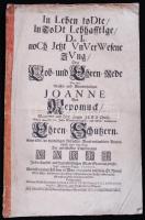 Joanne Petro: In Leben todte in Todt Lebhasstige das ist noch jetzt... oder Lob und Ehren-Rede von dem Strossen und Wunderheiligen Joanne von Nepomuk... Wien, 1730. 16p.