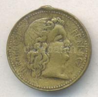 ~1890. "Kassa-Rodostó / II. Rákóczi Ferenc" kis Br emlékmedál T:2- fülhiány