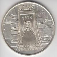 Csúcs Viktória (1934-) 1973. Pest-Buda-Óbuda egyesítésének centenáriuma / Címerek Ag emlékérem (25.22g/0.800/42.5mm) T:1-