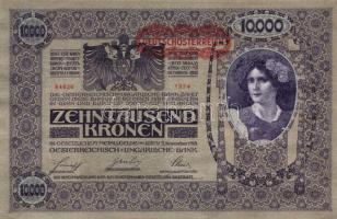 1918. 10.000K "Deutschösterreich" vízszintes felülbélyegzéssel T:II