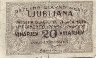 6db vegyes helyi pénz, német, francia és szlovén városokból T:vegyes
6 different local money from Ge...