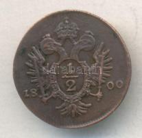 Ausztria 1800A 1/2kr T:2,2- Austria 1800A 1/2 Kreuzer C:XF,VF