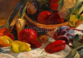 Rösch Emil: Gyümölcs csendélet. Olaj, vászon, jelzett, keretben 72×92 cm