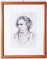 Olvashatatlan jelzéssel: Beethoven. Rézkarc, papír üvegezett keretben 32×26 cm