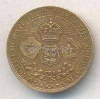 Nagy-Britannia 1902. VII. Eduárd és Alexandra királyné koronázási Br emlékzseton (26mm) T:2 apró ph....