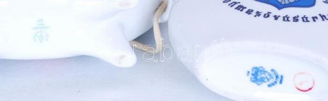 2 db kulacs, kézzel festett, jelzett Hollóházi, Alföldi, hibátlan,  hiányzik a dugó, m:13-21 cm/ Hol...