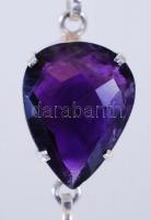 Ezüst (Ag) karkötő nagyméretű ametisztekkel / 
Silver bracelet with large amethyst stones, 19cm, br:...