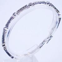 Art deco stílusú ezüst (Ag) karlánc markazitokkal / 
Silver bracelet with marcasites, 19,5cm, br: 14...