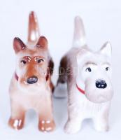 2 db porcelán foxi kutya, kézzel festett, hibátlan
/Chinaware dog figures 8 cm