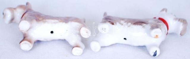 2 db porcelán foxi kutya, kézzel festett, hibátlan
/Chinaware dog figures 8 cm