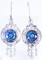 Ezüst (Ag) fülbevaló jabloncai kristállyal /  A pair of silver earrings with crystal, 4,5cm, br: 8,86gr